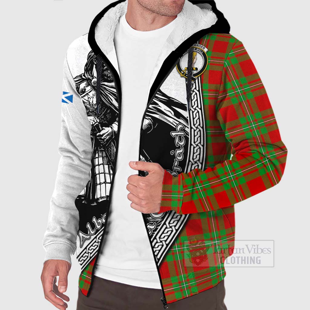 Callander Tartan Clan Crest Sherpa Hoodie with Highlander Warrior Celtic Style Unisex - Tartan Vibes Clothing