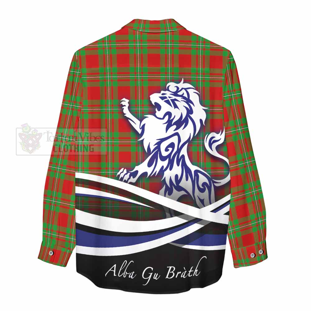 Tartan Vibes Clothing Callander Tartan Women's Casual Shirt with Alba Gu Brath Regal Lion Emblem