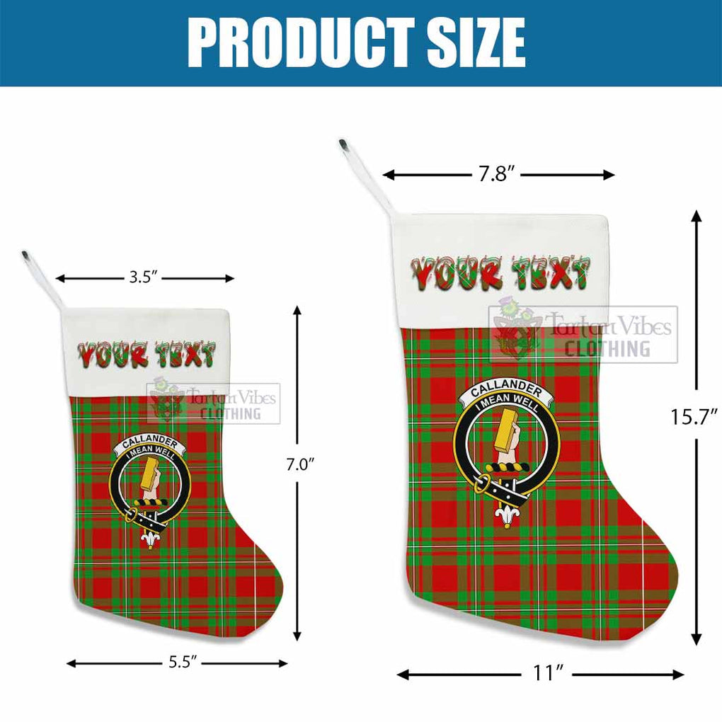 Callander Tartan Family Crest Christmas Stocking with Personalized Text - Tartan Vibes Clothing