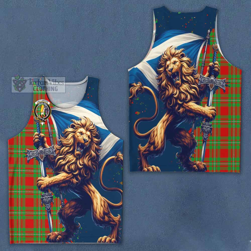 Callander Tartan Family Crest Men's Tank Top with Scottish Majestic Lion - Tartan Vibes Clothing