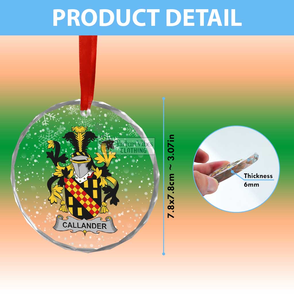 Callander Irish Clan Christmas Glass Ornament with Coat of Arms - 2D-tartanvibesclothing
