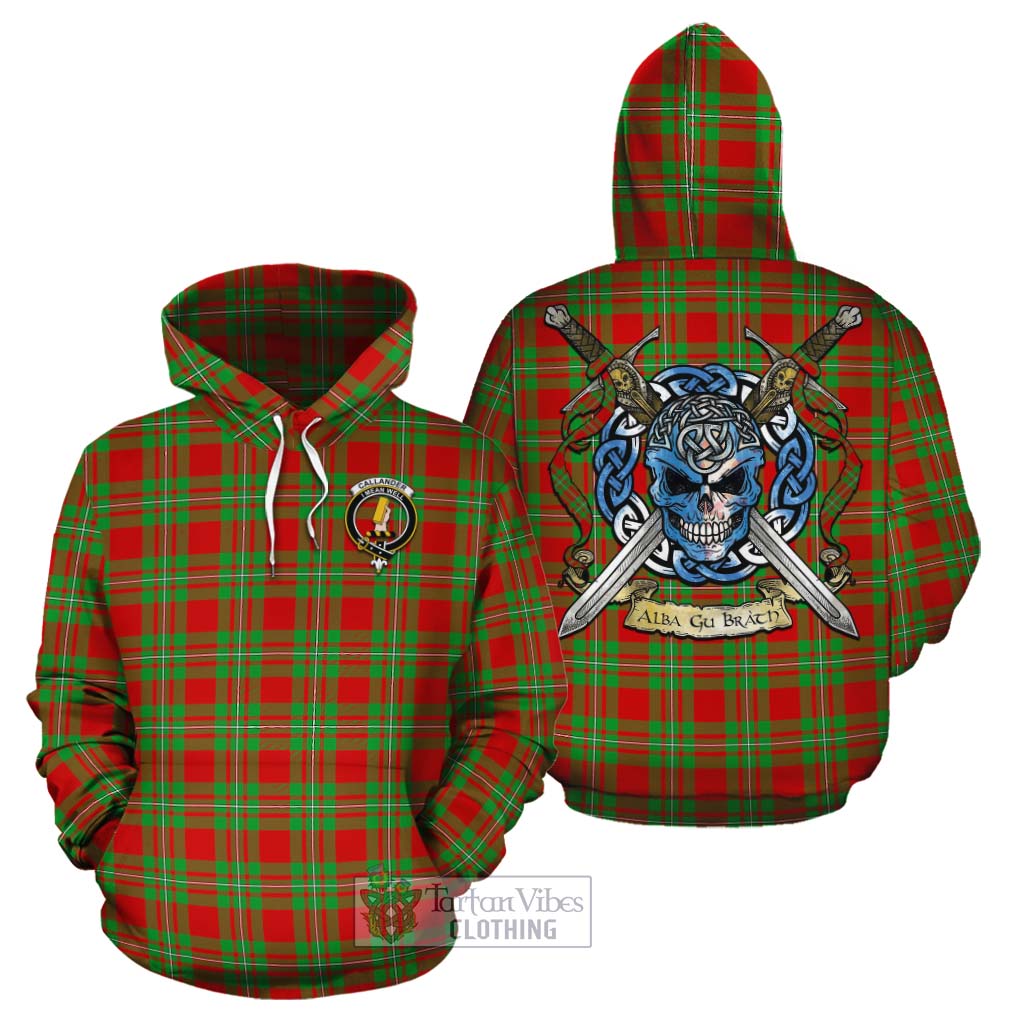 Callander Tartan Cotton Hoodie with Family Crest Celtic Skull Style Zip Hoodie - Tartan Vibes Clothing