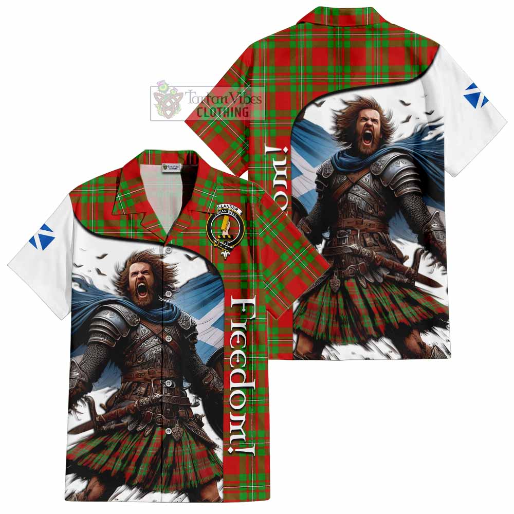 Tartan Vibes Clothing Callander Crest Tartan Short Sleeve Button Shirt Inspired by the Freedom of Scottish Warrior