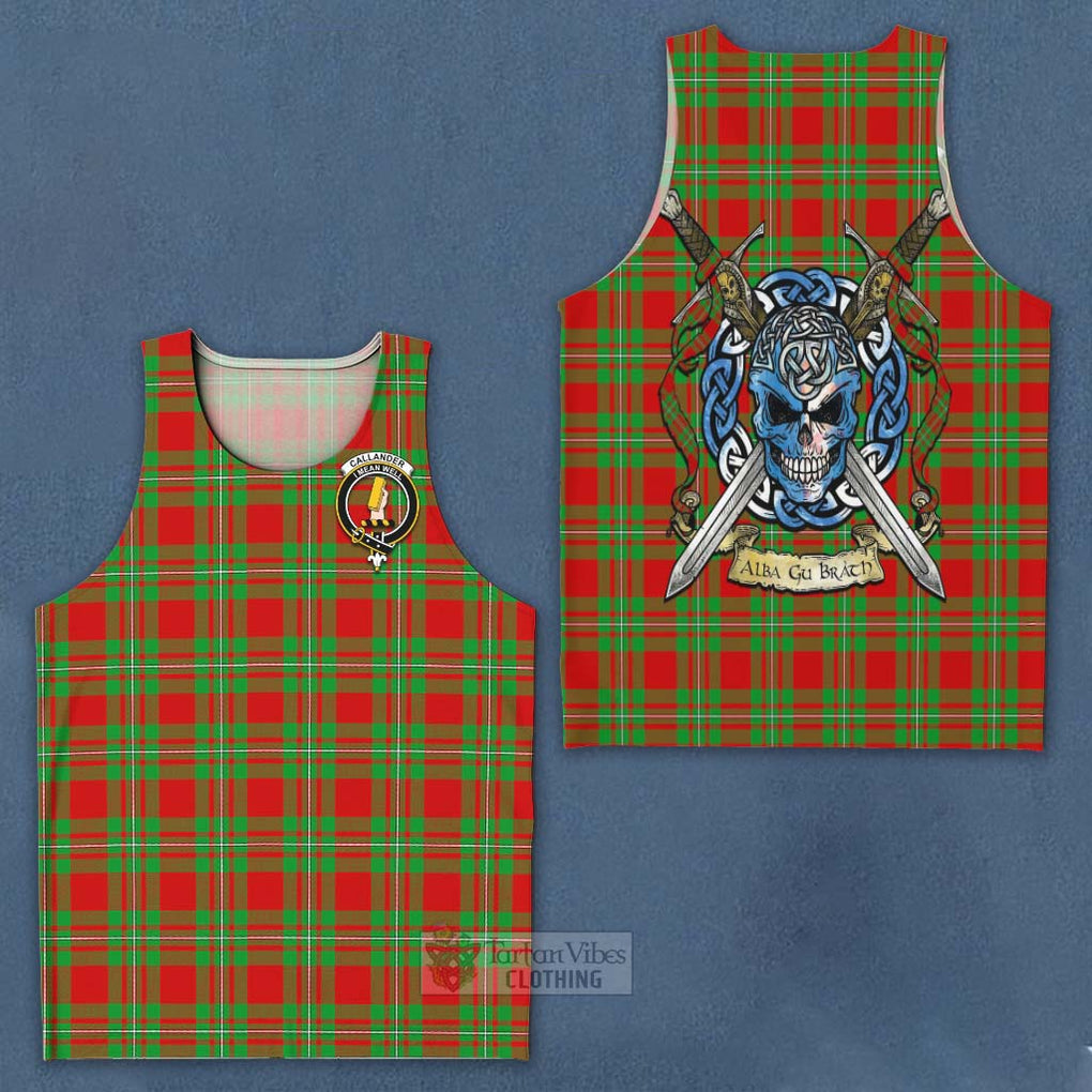 Callander Tartan Men's Tank Top with Family Crest Celtic Skull Style - Tartan Vibes Clothing