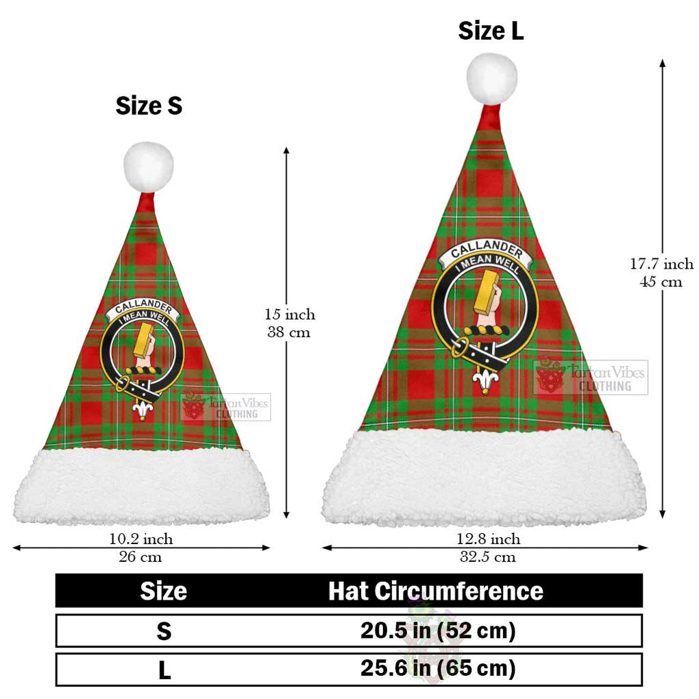 Callander Tartan Christmas Santa Hats with Family Crest Christmas Hat L 25.6in (65cm) - Tartan Vibes Clothing