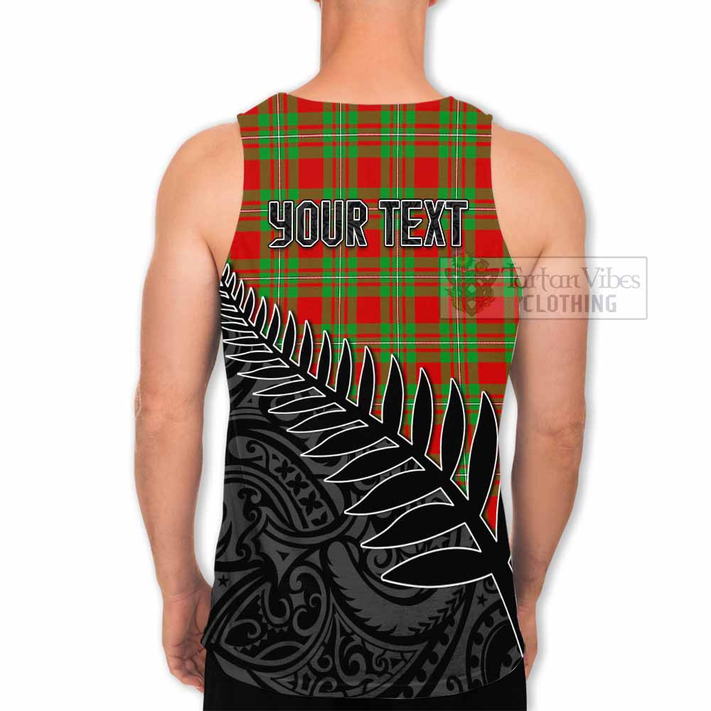 Callander Crest Tartan Men's Tank Top with New Zealand Silver Fern Half Style - Tartan Vibes Clothing
