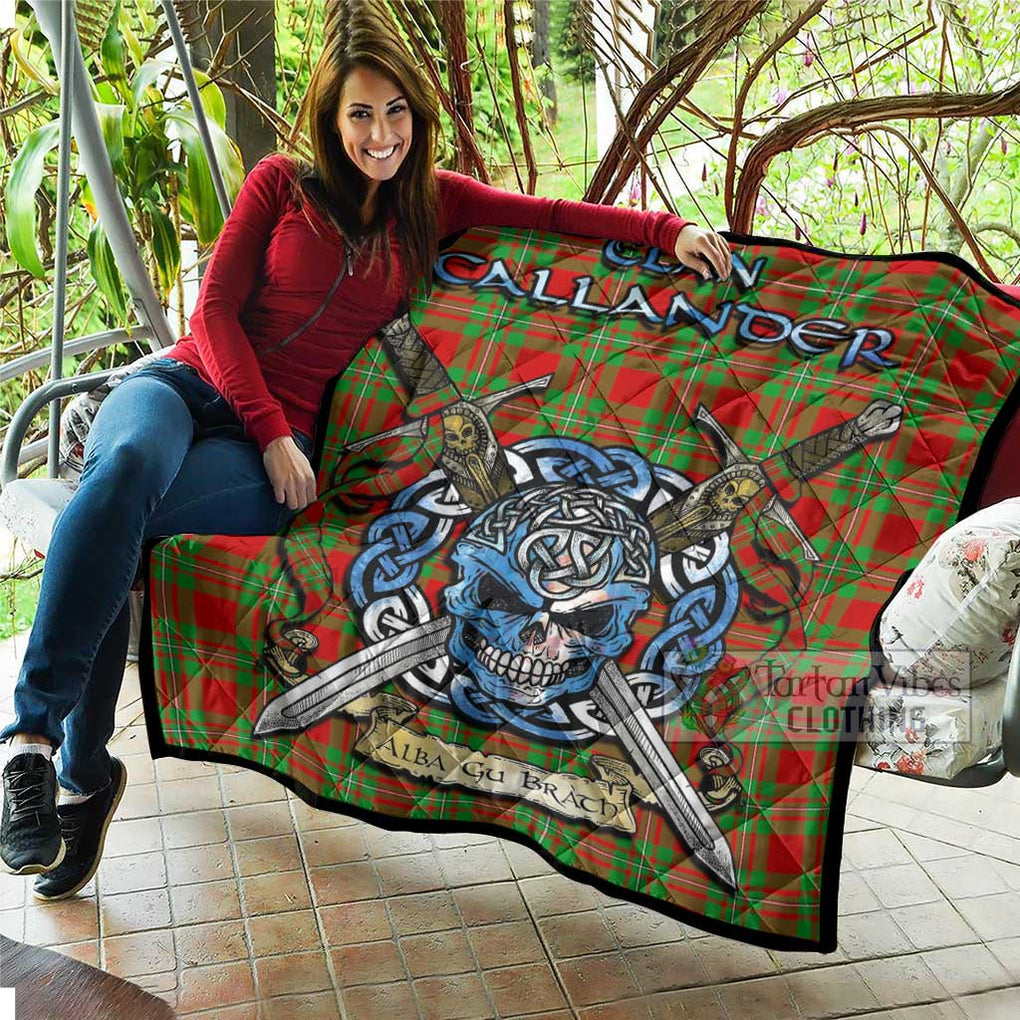 Callander Tartan Quilt with Celtic Skull Alba Gu Brath Style - Tartan Vibes Clothing