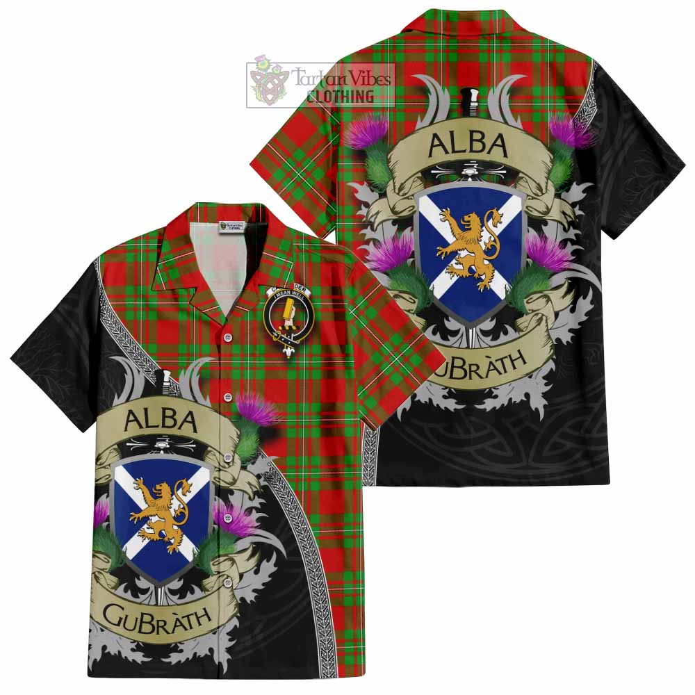 Callander Tartan Family Crest Hawaiian Shirt Lion Rampant Royal Thistle Shield Celtic Inspired - Tartan Vibes Clothing