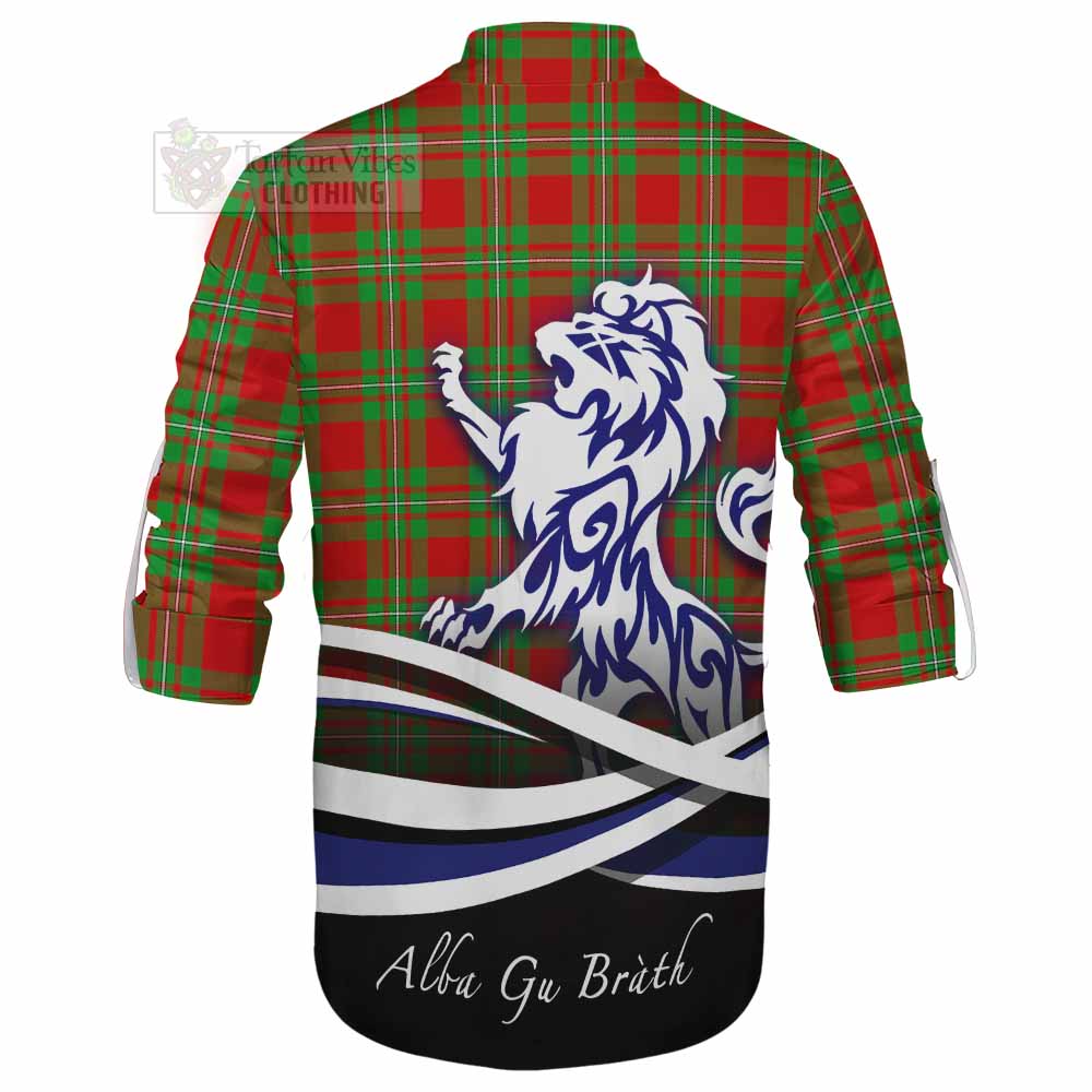 Callander Tartan Ghillie Kilt Shirt with Alba Gu Brath Regal Lion Emblem - Tartan Vibes Clothing