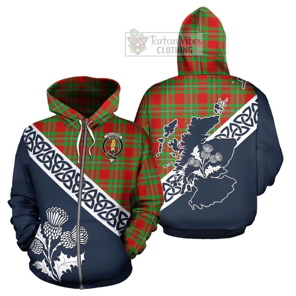 Callander Tartan Hoodie Featuring Thistle and Scotland Map - Tartan Vibes Clothing