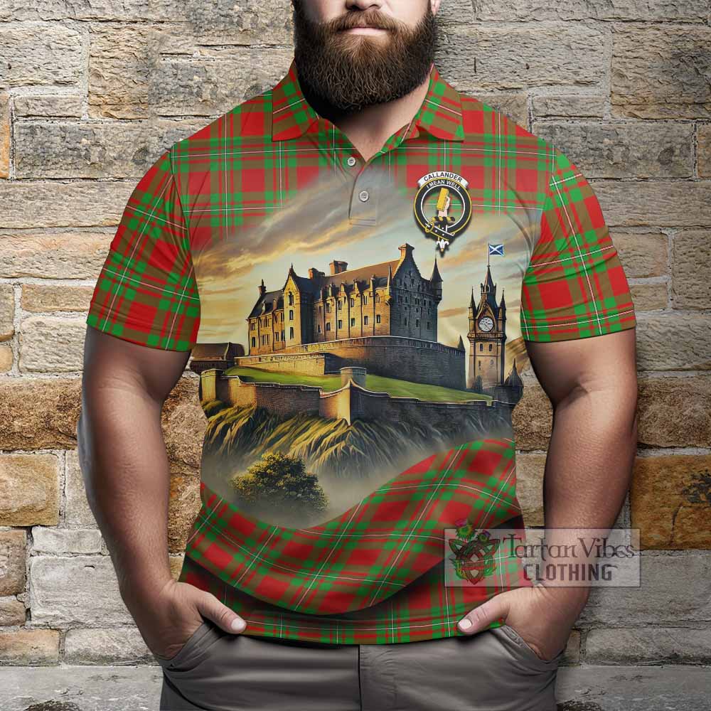 Tartan Vibes Clothing Callander Tartan Family Crest Polo Shirt with Scottish Ancient Castle Stype