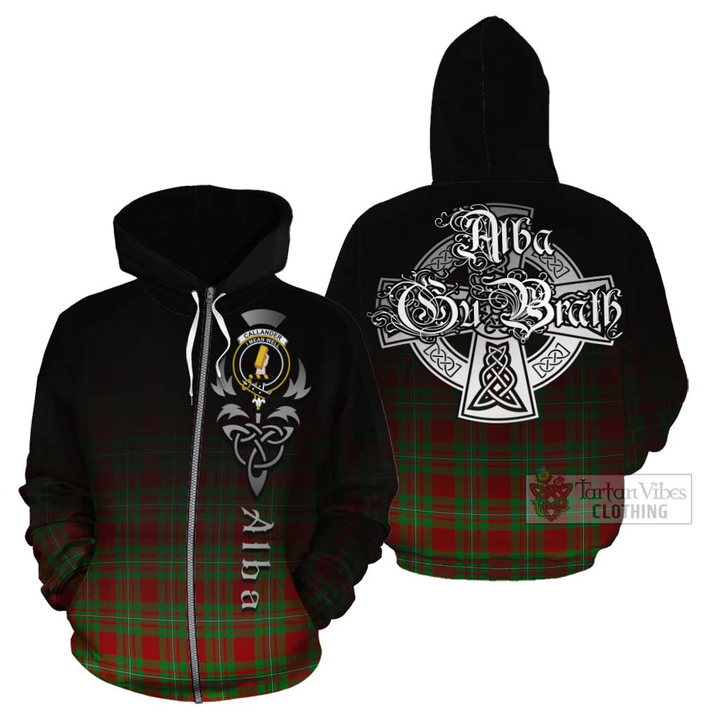 Tartan Vibes Clothing Callander Tartan Cotton Hoodie Featuring Alba Gu Brath Family Crest Celtic Inspired