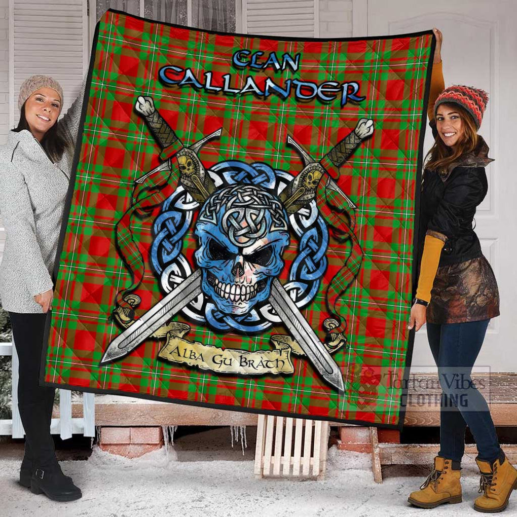 Callander Tartan Quilt with Celtic Skull Alba Gu Brath Style - Tartan Vibes Clothing
