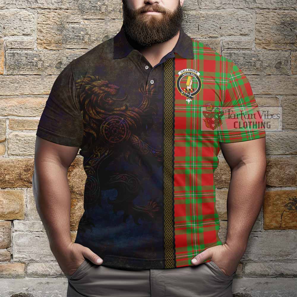 Callander Tartan Family Crest Polo Shirt Alba Gu Brath Be Brave Lion Ancient Style - Tartan Vibes Clothing