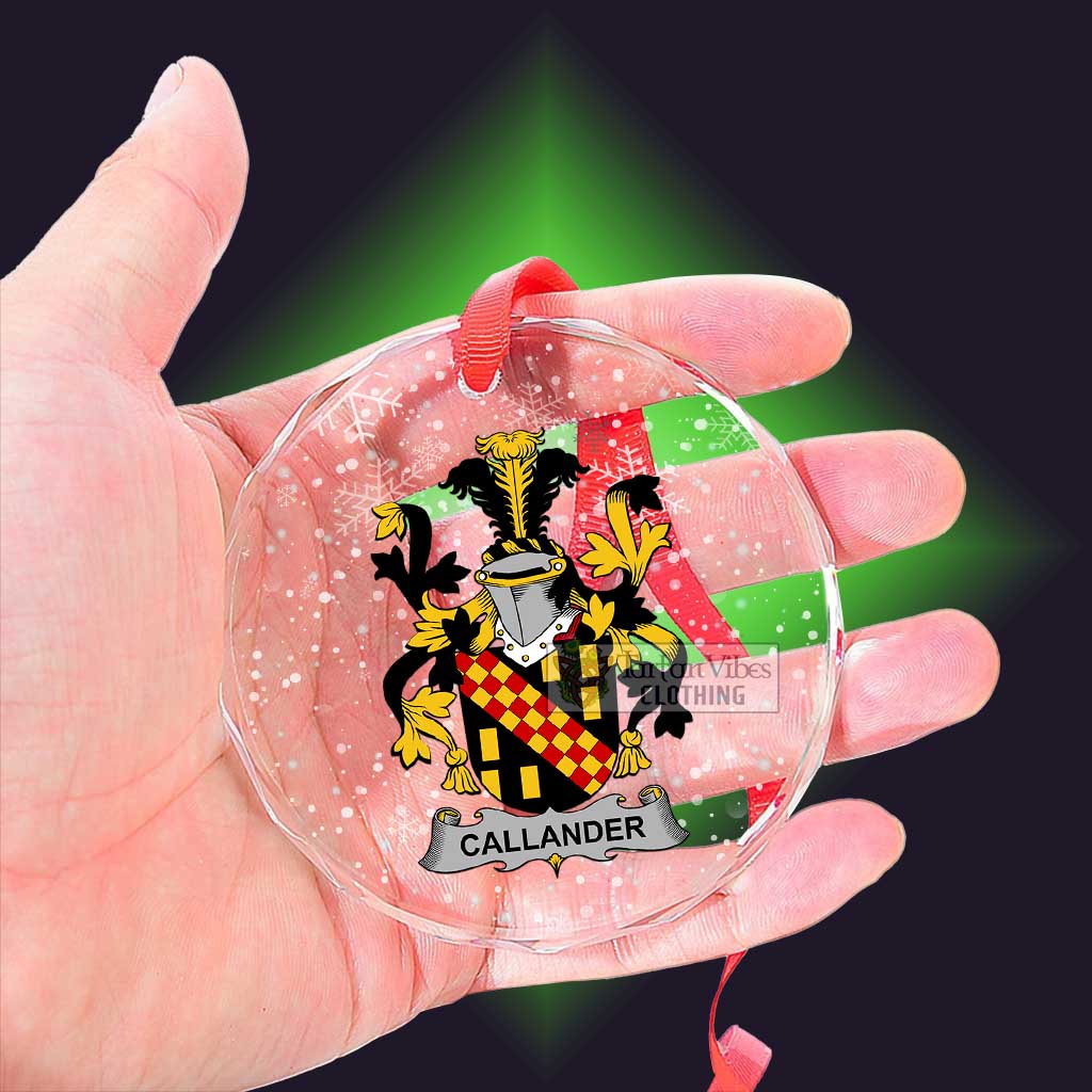 Callander Irish Clan Christmas Glass Ornament with Coat of Arms - 2D-tartanvibesclothing