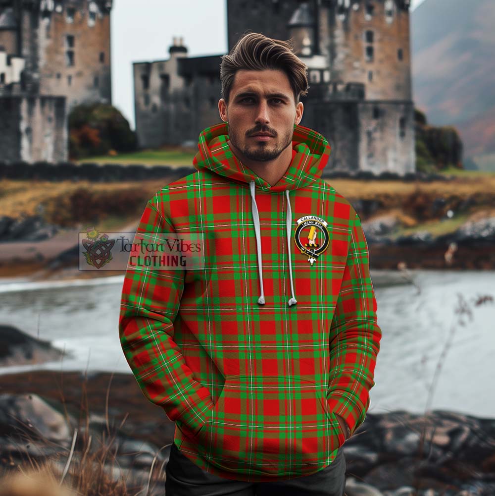 Callander Tartan Cotton Hoodie with Family Crest Celtic Skull Style - Tartan Vibes Clothing