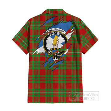 Callander Clan Crest In Me Tartan Cotton Hawaiian Shirt Scotland Flag Style