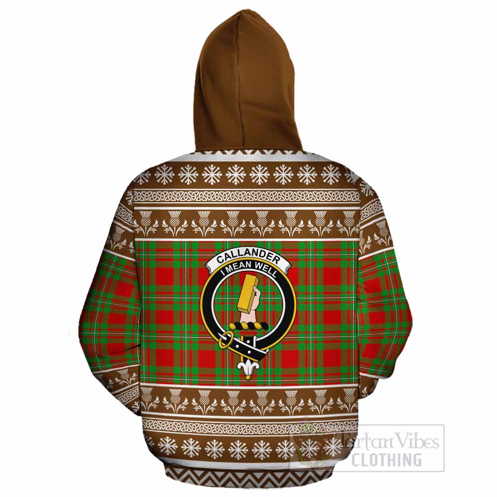Callander Clan Tartan Christmas Cotton Hoodie with Family Crest - Tartan Vibes Clothing