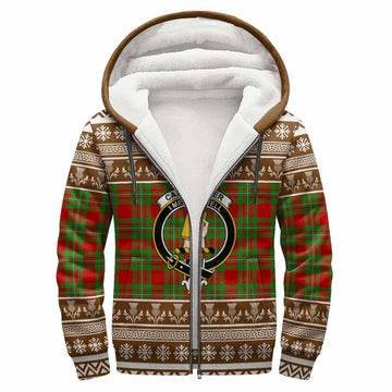 Callander Clan Tartan Christmas Fleece Hoodie with Family Crest