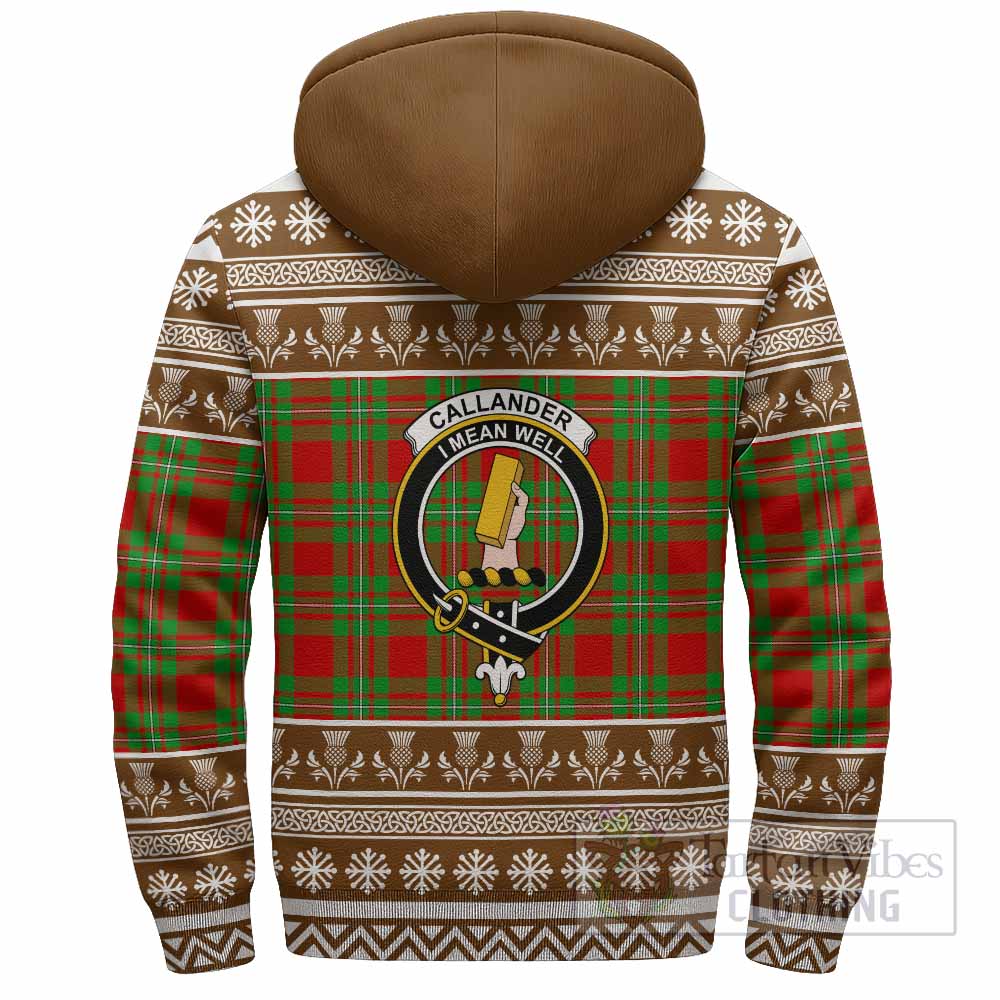 Callander Clan Tartan Christmas Fleece Hoodie with Family Crest - Tartan Vibes Clothing