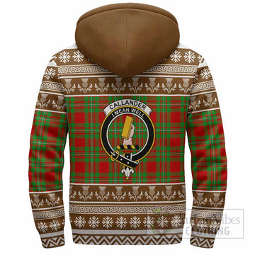 Callander Clan Tartan Christmas Fleece Hoodie with Family Crest