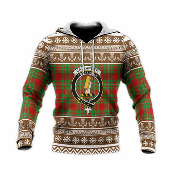 Callander Clan Tartan Christmas Knitted Hoodie with Family Crest