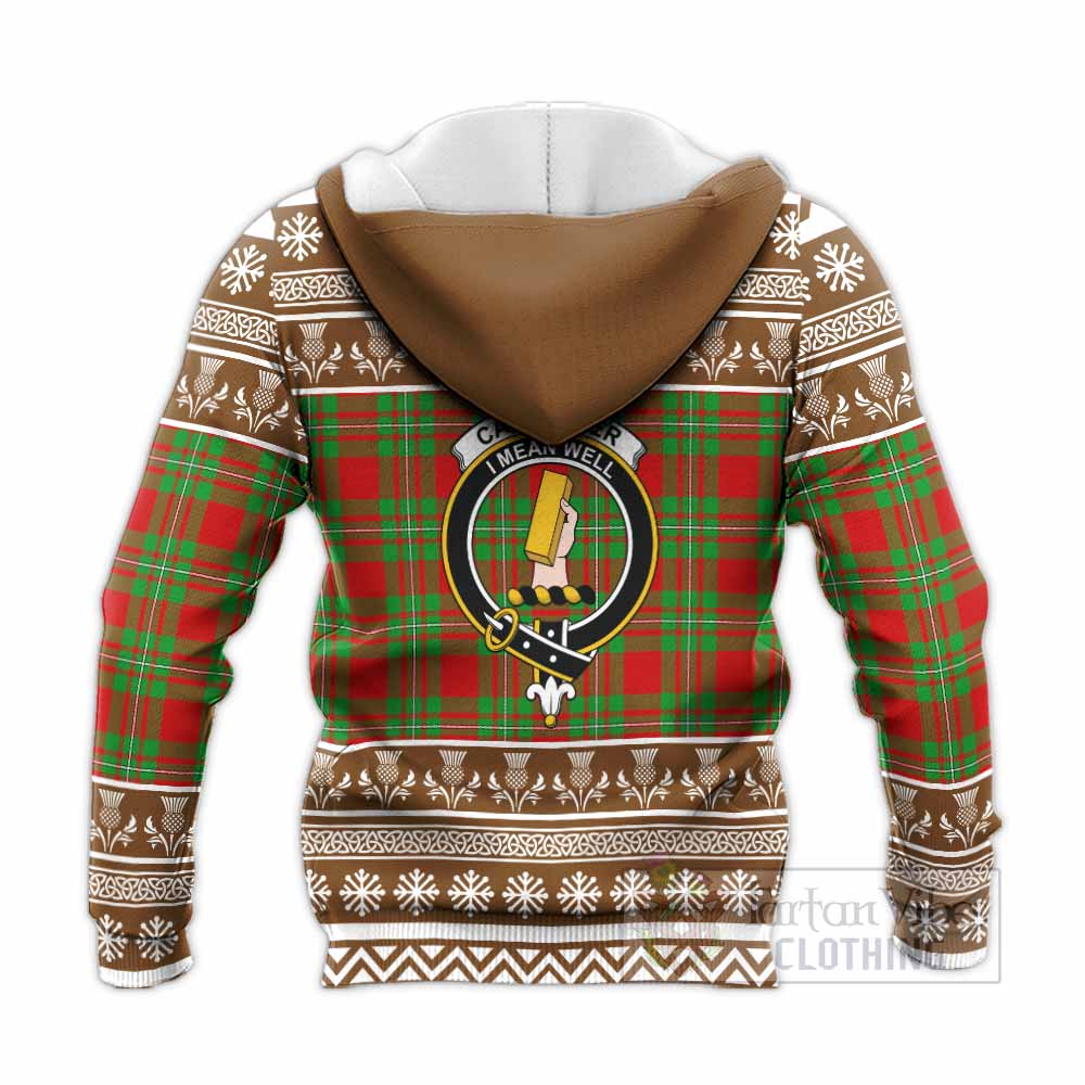 Callander Clan Tartan Christmas Knitted Hoodie with Family Crest - Tartan Vibes Clothing
