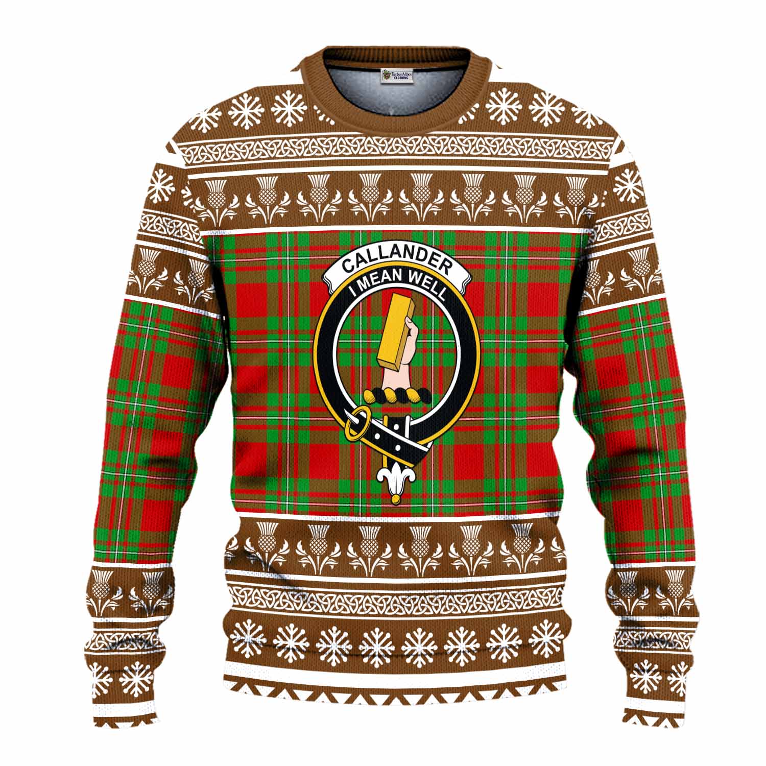 Callander Clan Tartan Christmas Ugly Sweater with Family Crest - Tartan Vibes Clothing