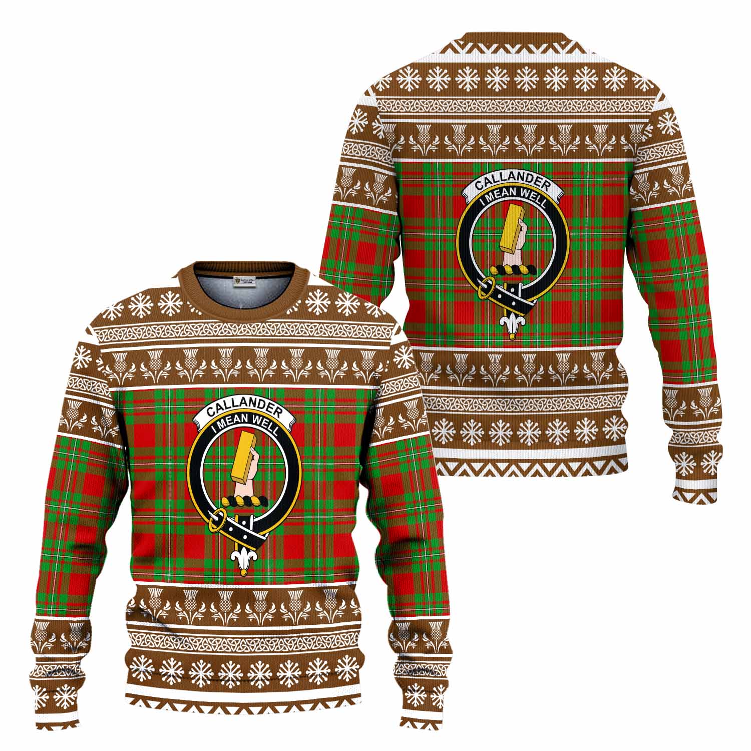 Callander Clan Tartan Christmas Ugly Sweater with Family Crest - Tartan Vibes Clothing