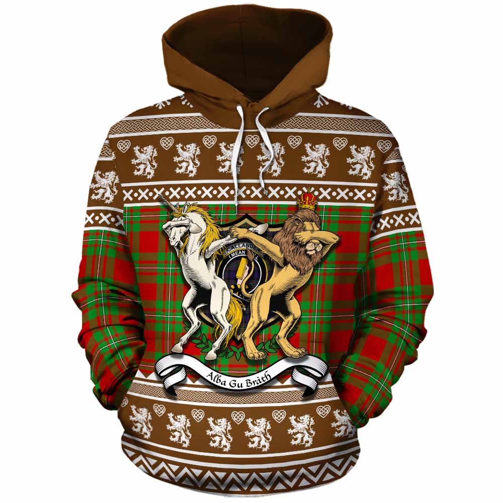 Callander Clan Tartan Crest Christmas Cotton Hoodie Coat of Arms Funny Style - Tartan Vibes Clothing