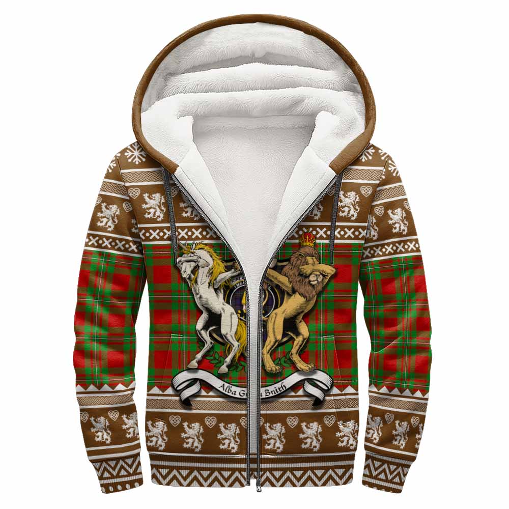 Callander Clan Tartan Crest Christmas Fleece Hoodie Coat of Arms Funny Style - Tartan Vibes Clothing