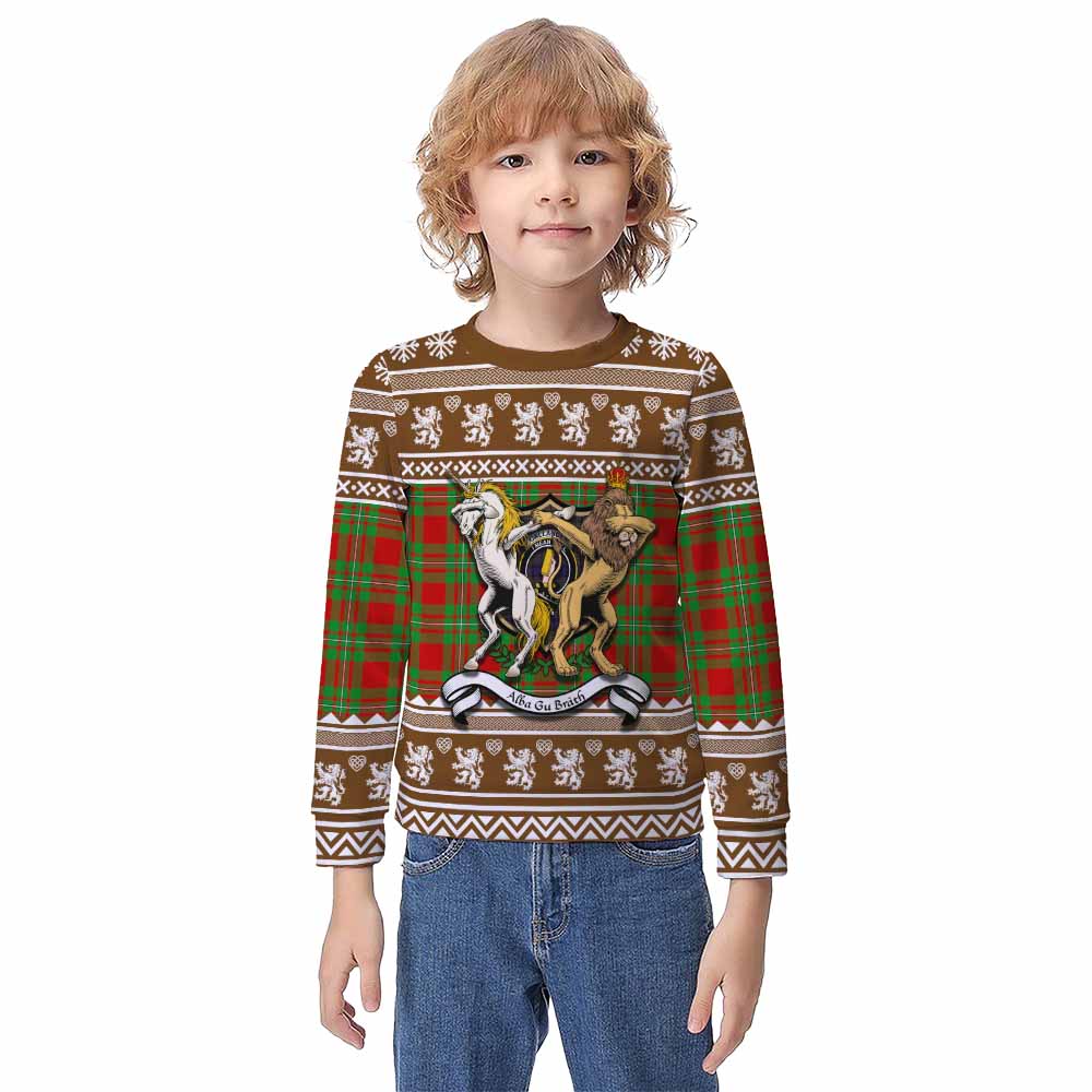 Callander Clan Tartan Crest Christmas Kid Ugly Sweatshirt Coat of Arms Funny Style - Tartan Vibes Clothing
