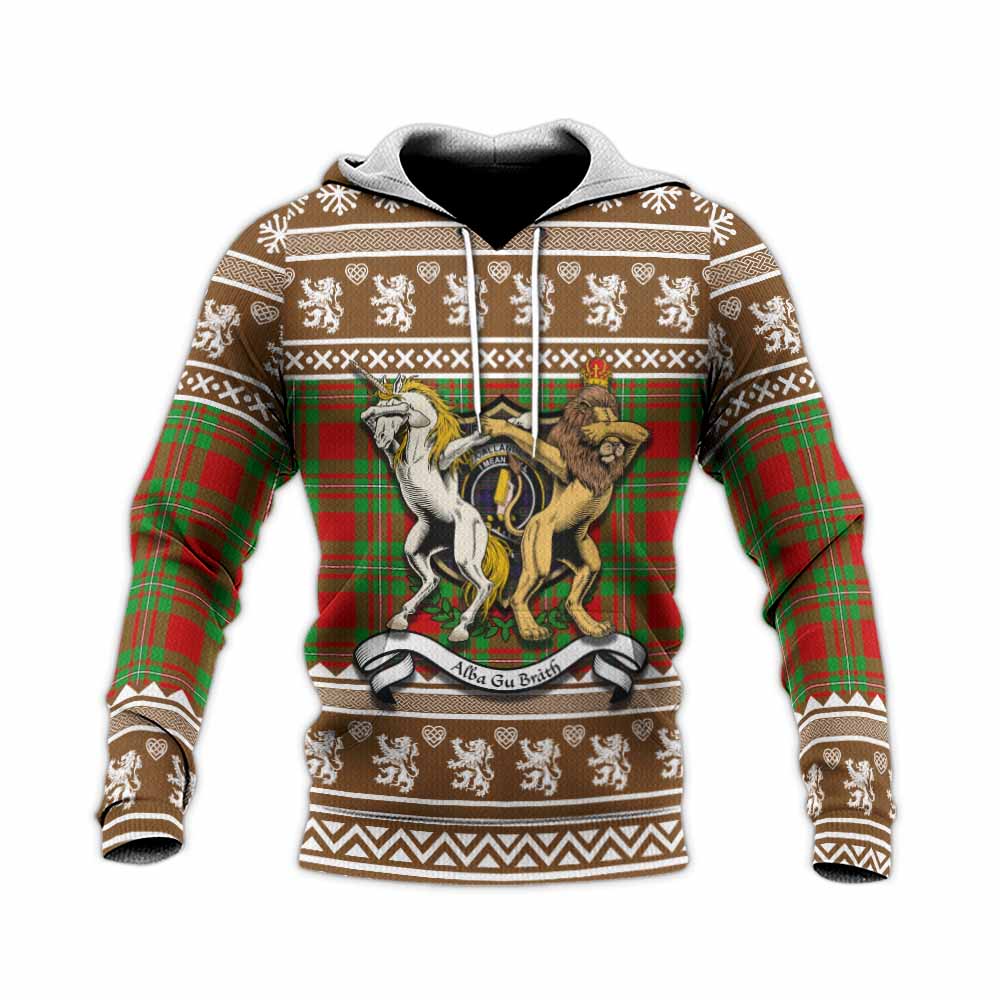 Callander Clan Tartan Crest Christmas Knitted Hoodie Coat of Arms Funny Style - Tartan Vibes Clothing