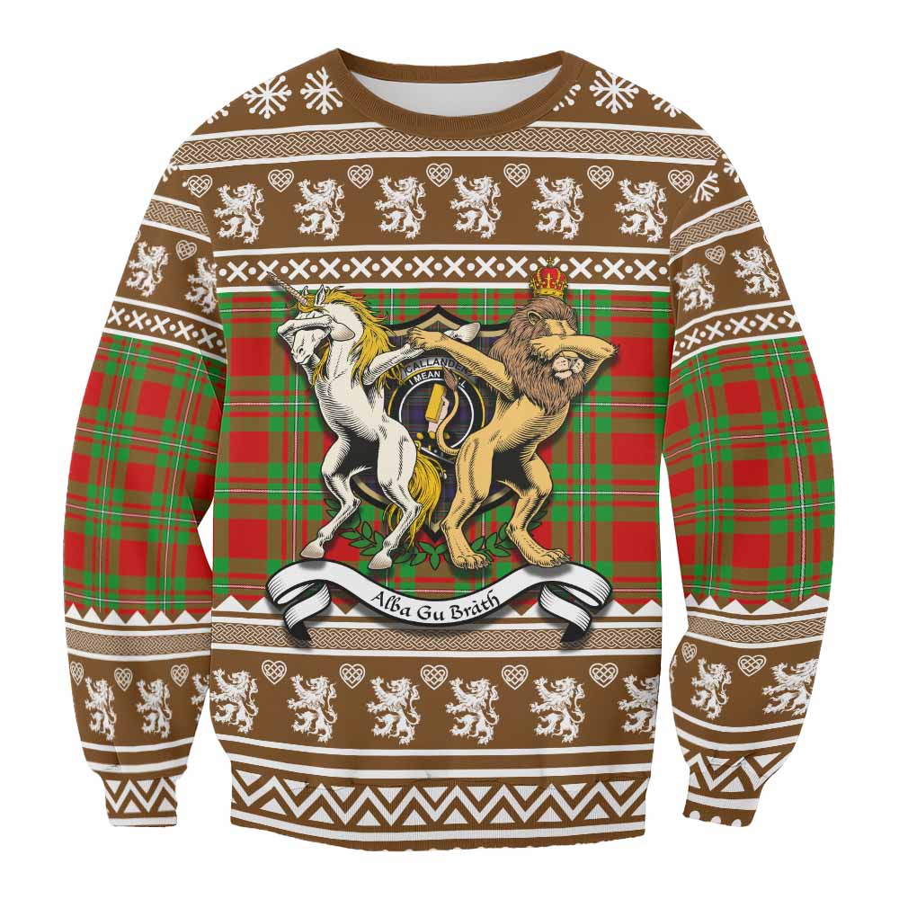 Callander Clan Tartan Crest Christmas Sweatshirt Coat of Arms Funny Style - Tartan Vibes Clothing