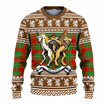Callander Clan Tartan Crest Christmas Ugly Sweater Coat of Arms Funny Style