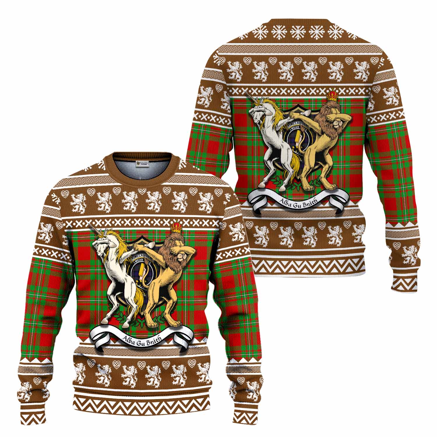 Callander Clan Tartan Crest Christmas Ugly Sweater Coat of Arms Funny Style - Tartan Vibes Clothing
