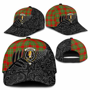 Callander Crest Tartan Classic Cap with New Zealand Silver Fern Half Style