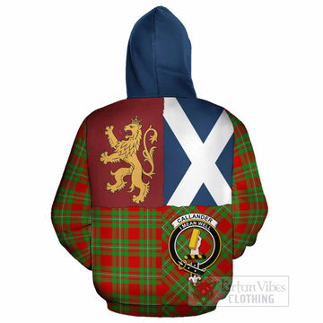 Callander Crest Tartan Cotton Hoodie with Lion Rampant Saltire Style