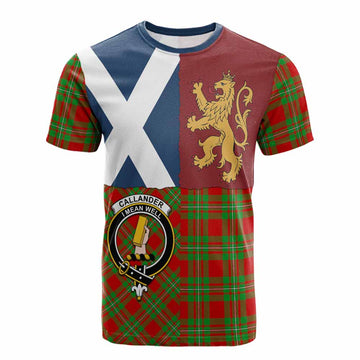 Callander Crest Tartan Cotton T-shirt with Lion Rampant Saltire Style