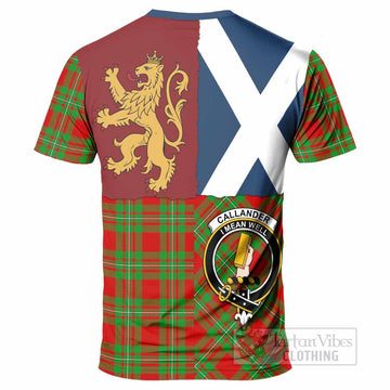 Callander Crest Tartan T-Shirt with Lion Rampant Saltire Style