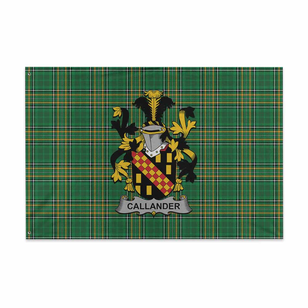Tartan Vibes Clothing Callander Irish Clan Tartan House Flag with Coat of Arms