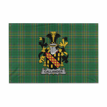 Tartan Vibes Clothing Callander Irish Clan Tartan House Flag with Coat of Arms
