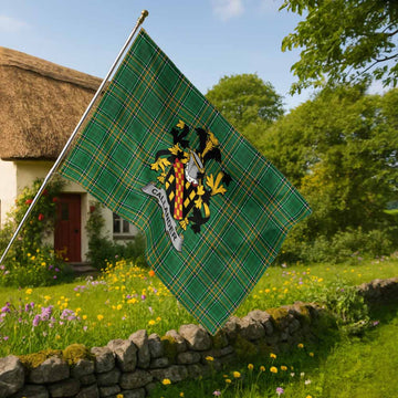 Tartan Vibes Clothing Callander Irish Clan Tartan House Flag with Coat of Arms