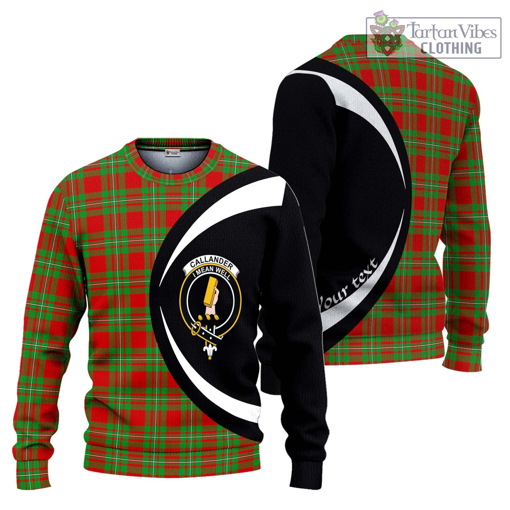 Callander Tartan Ugly Sweater with Family Crest Circle Style Unisex - Tartan Vibes Clothing