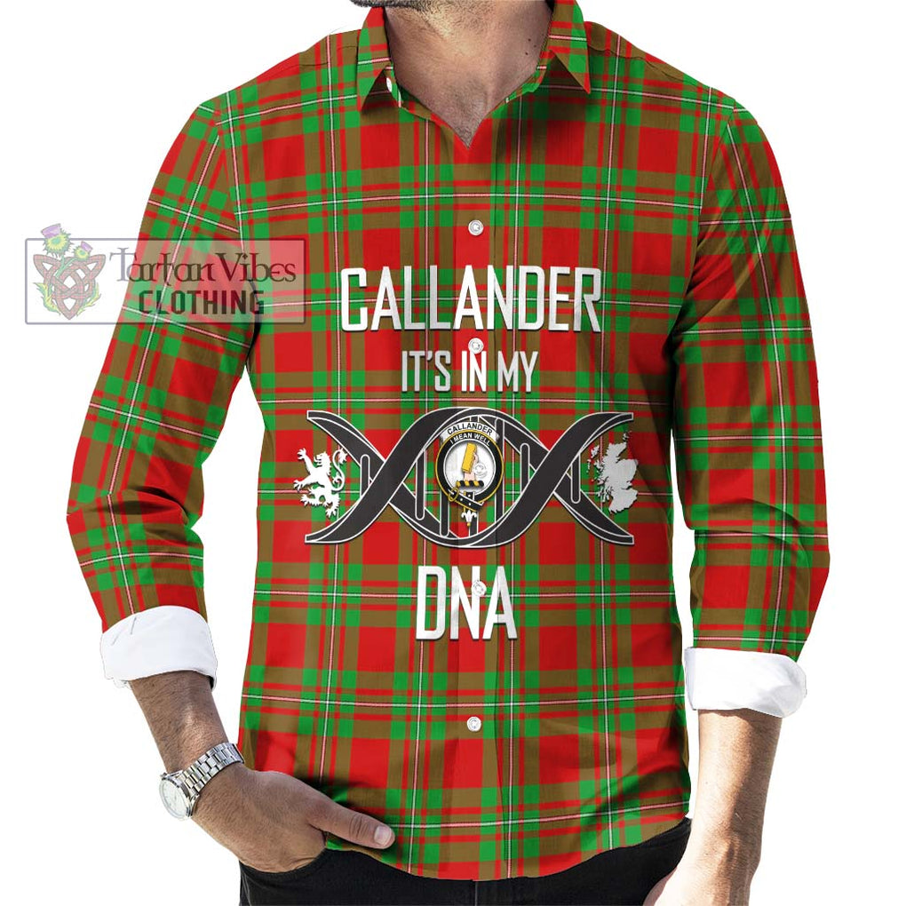 Callander Tartan Long Sleeve Button Shirt with Family Crest DNA In Me Style Men's Shirt S - Tartanvibesclothing Shop