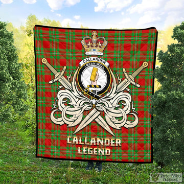 Callander Modern Tartan Quilt with Clan Crest and the Golden Sword of Courageous Legacy