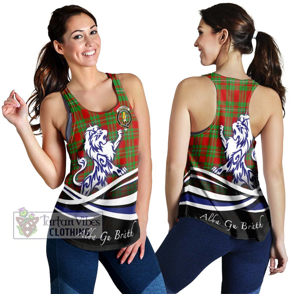 Callander Tartan Women's Racerback Tanks with Alba Gu Brath Regal Lion Emblem 4XL - Tartan Vibes Clothing