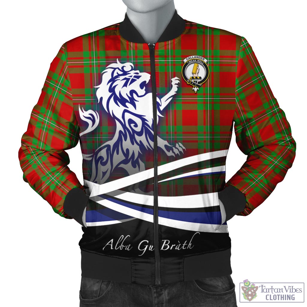 Callander Tartan Bomber Jacket with Alba Gu Brath Regal Lion Emblem Unisex - Tartan Vibes Clothing