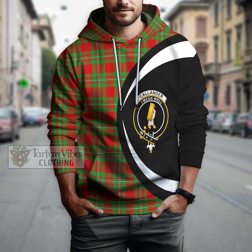 Callander Tartan Hoodie with Family Crest Circle Style Zip Hoodie - Tartan Vibes Clothing