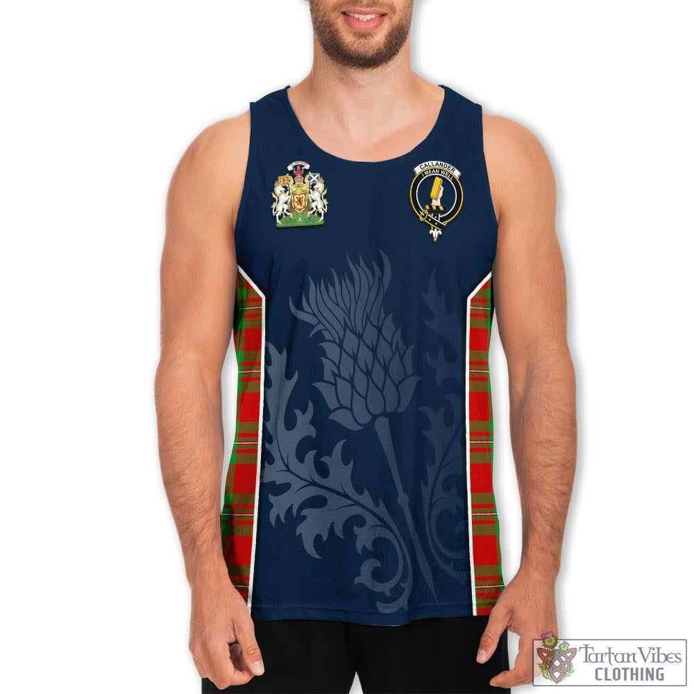 Callander Tartan Men's Tanks Top with Family Crest and Scottish Thistle Vibes Sport Style 5XL - Tartan Vibes Clothing